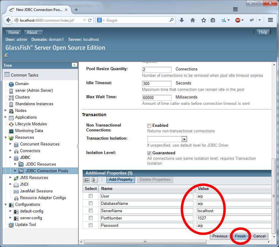 Property settings